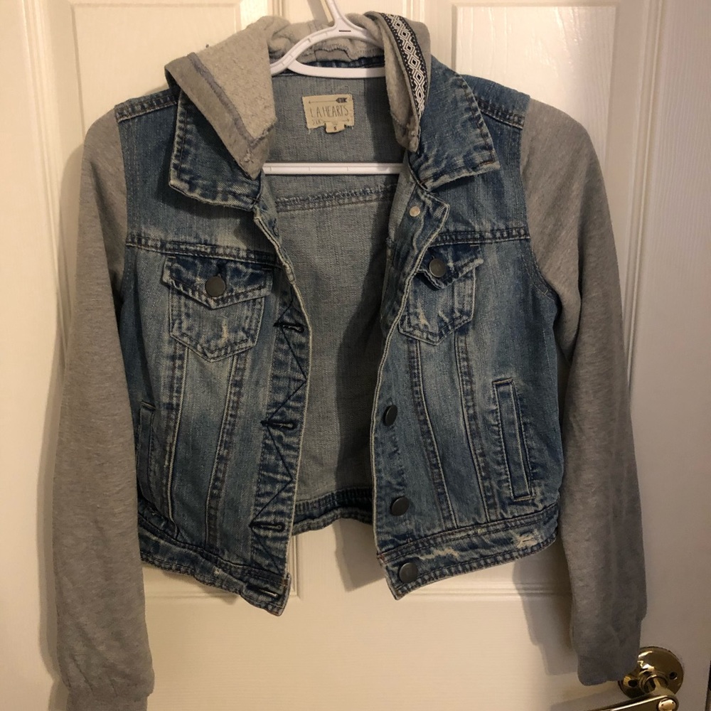 Cropped Jean jacket hoodie